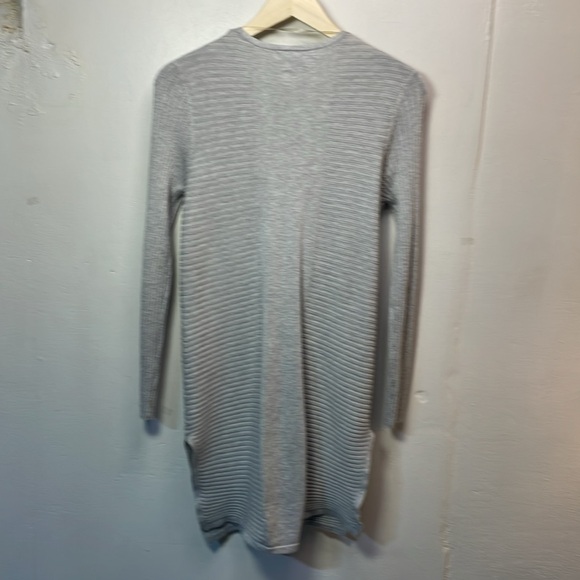 Alexandra & oak Long Grey Open Front Side Slit Long Sleeve Sweater -M-#0026 - Picture 6 of 6